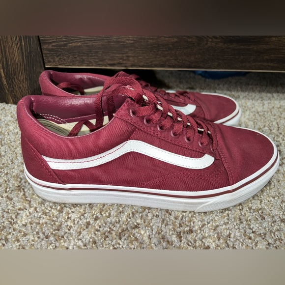 Unisex Burgundy Vans-GREAT CONDITION - Picture 2 of 4